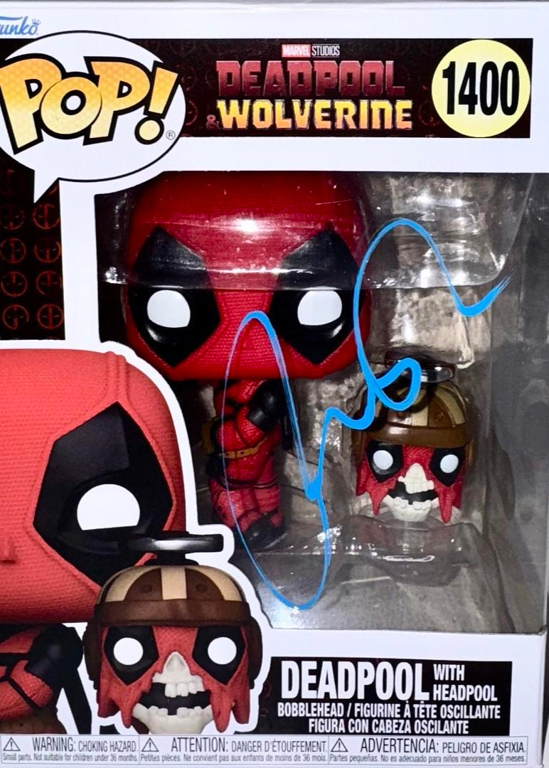 Ryan Reynolds Signed Funko Pop #1400 Deadpool & Wolverine (Blue Ink) - Beckett COA